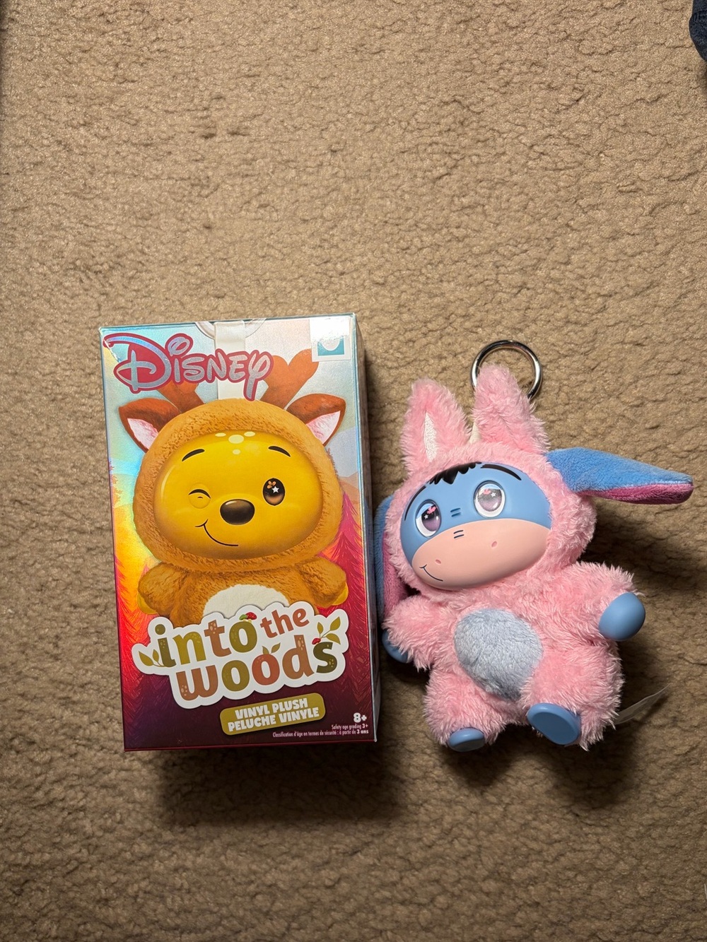 Disney 🩷🩵 Eeyore Into the Woods Pink blue Bunny costume plush Keychain Bag Charm